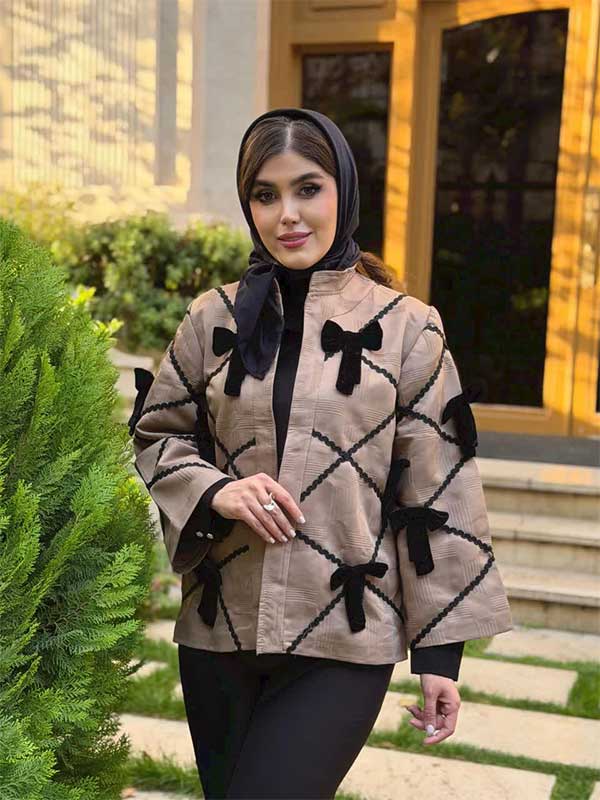 کت تکرنگ ژاکارد پاپیون